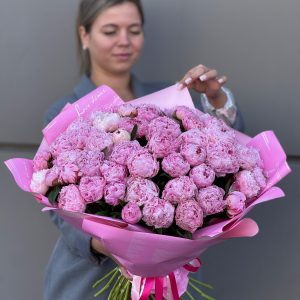 51 светло-розовый пион в упаковке