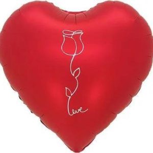 Шар фольгированный "Люблю", красный